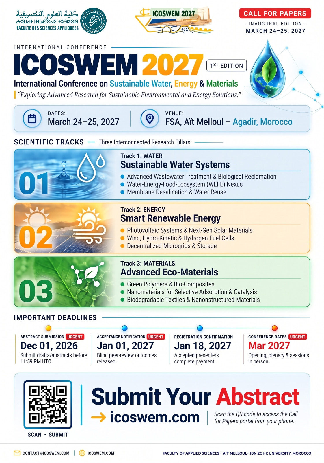 International Conference on Sustainable Water, Energy & Materials